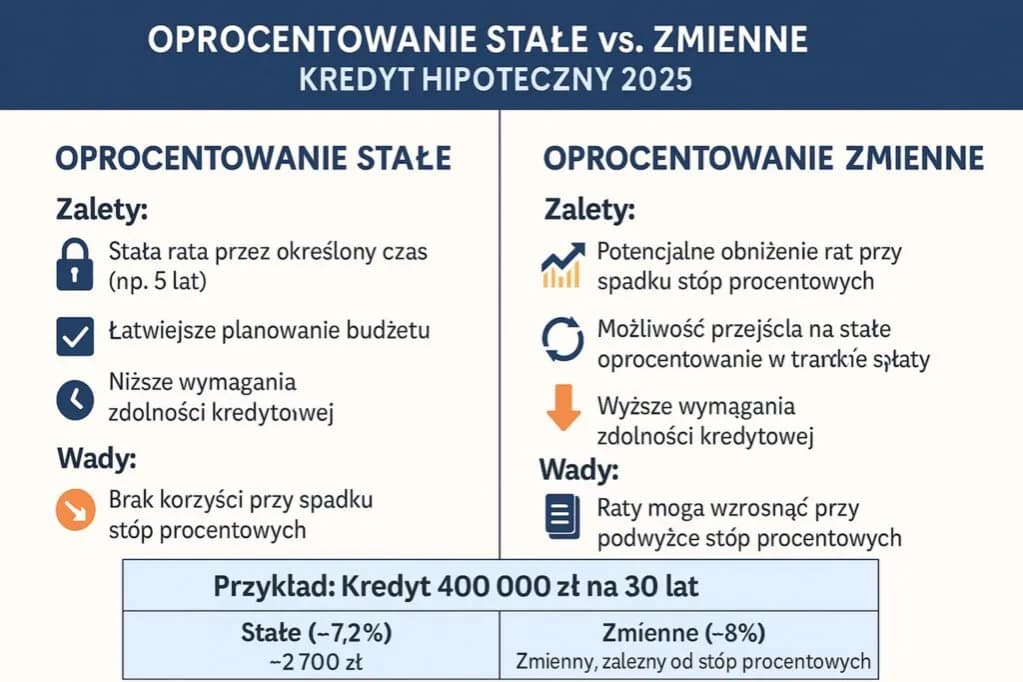 Kredyt hipoteczny ze stałym oprocentowaniem czy zmiennym - co wybrać?